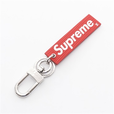 LOUIS VUITTON × Supreme Downtown Tab charm MP2074 leather metal Red White Used