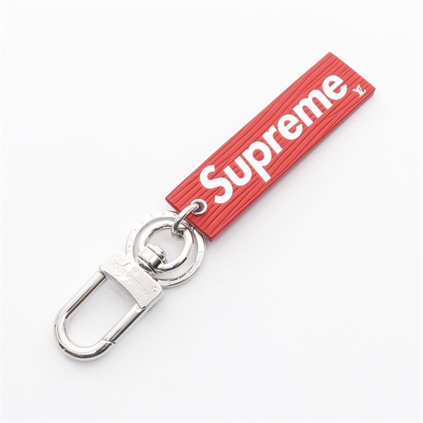 LOUIS VUITTON × Supreme Downtown Tab charm MP2074 leather metal Red White Used