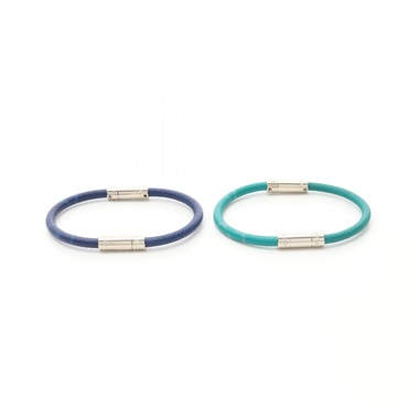 LOUIS VUITTON Bracelet Neo Split 2-piece set leather PVC Blue Green Used Women
