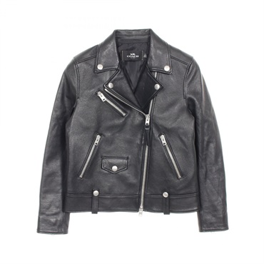 COACH Riders jacket Lamb leather Black #XS Used Women