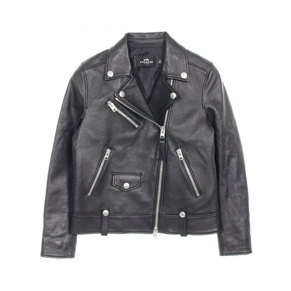COACH Riders jacket Lamb leather Black #XS Used Women