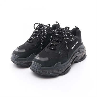 BALENCIAGA Triple S CLEAR SOLE sneakers #40 541624 leather Fabric Black Used