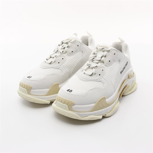 BALENCIAGA TRIPLE S Triple S sneakers #40 534217 leather Fabric White Used