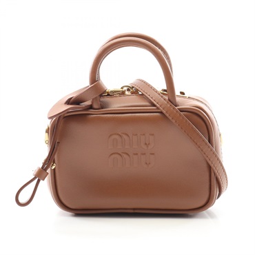 Miu Miu Beau Micro 2way Shoulder crossbody Handbag 5NR020 leather Brown Used