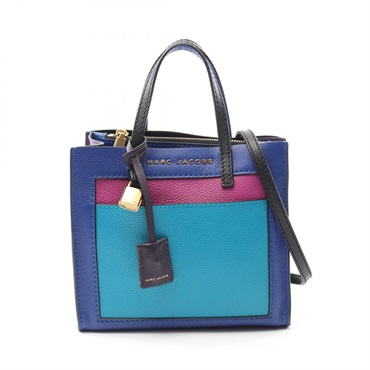 MARC JACOBS The Grind Mini Shoulder Handbag M0013663 leather Blue Used women