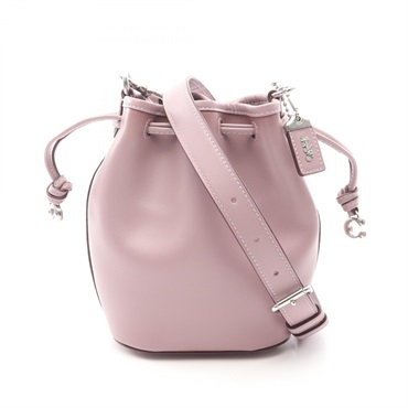 COACH Camilla Bucket Shoulder Crossbody Bag leather Purple Used Women