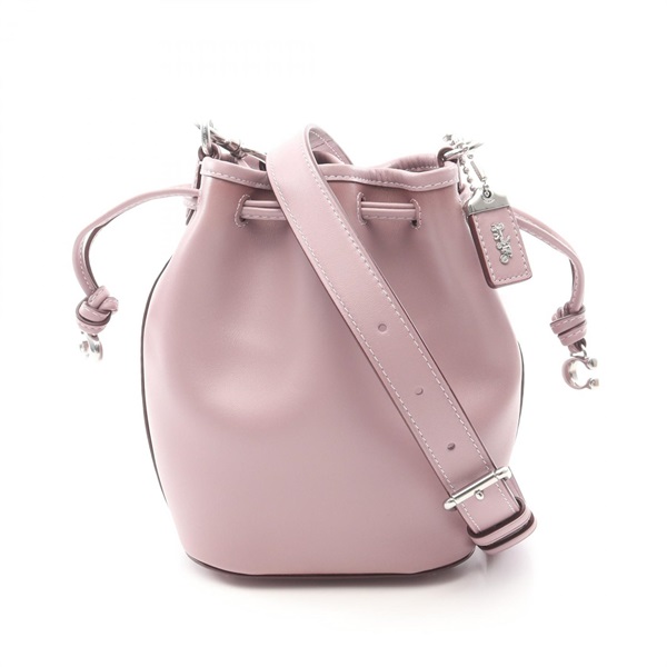 COACH Camilla Bucket Shoulder Crossbody Bag leather Purple Used Women