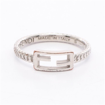 FENDI Baguette Ring Stainless Steel Used US Size 5.5