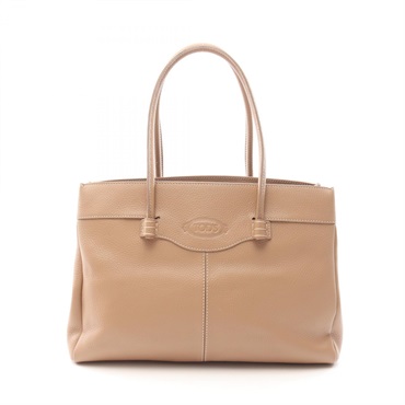 TOD'S MOCASSINO Medium Tote Hand Bag leather Brown Used Women
