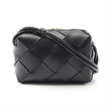 BOTTEGA VENETA small cassette camera Shoulder Bag 709417 leather Black Used