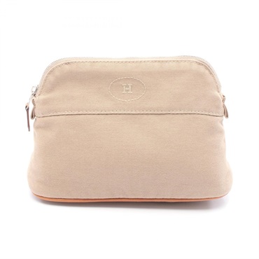 HERMES Bolide pouch 20 Bag canvas Beige Used Women SHW