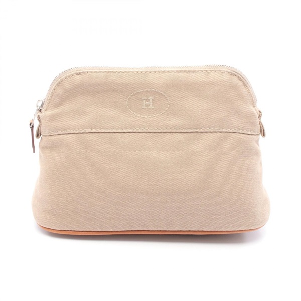 HERMES Bolide pouch 20 Bag canvas Beige Used Women SHW