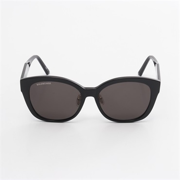 BALENCIAGA Logo Sunglasses Eyewear BB0221SK Plastic Black Used Women
