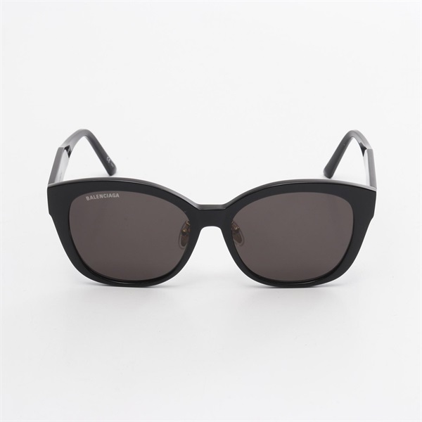 BALENCIAGA Logo Sunglasses Eyewear BB0221SK Plastic Black Used Women