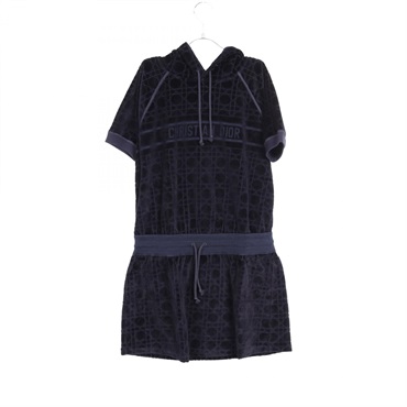 Christian Dior Cannage Velour Hoodie Dress 213R02A4023 Cotton Navy #S Used Women
