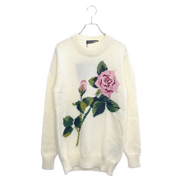 DOLCE & GABBANA Knit Wool Beige Multicolor Rose knit wool Beige #36 Used Women