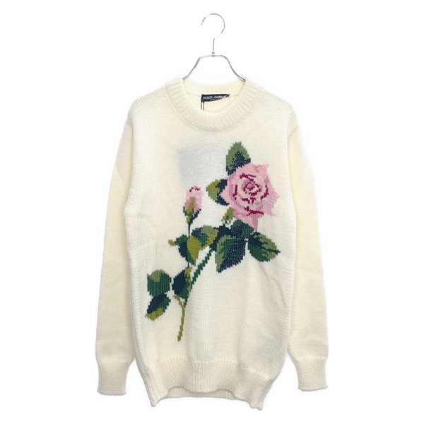 DOLCE & GABBANA Knit Wool Beige Multicolor Rose knit wool Beige #36 Used Women