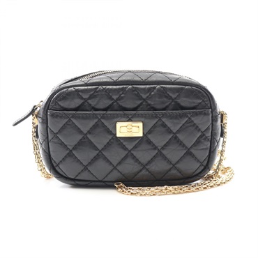 CHANEL 2.55 Chevron V-Stitch Camera Shoulder crossbody Bag A91768 Calfskin GHW B