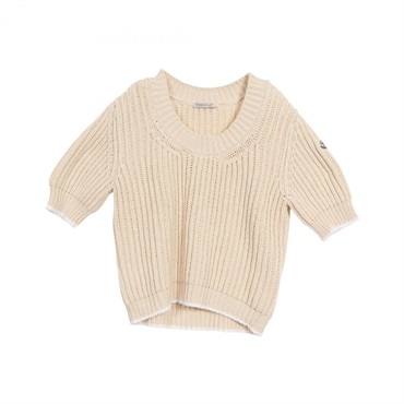 MONCLER Pullover Sweater Knit 9C00014 cotton Nylon Beige #S Used Women