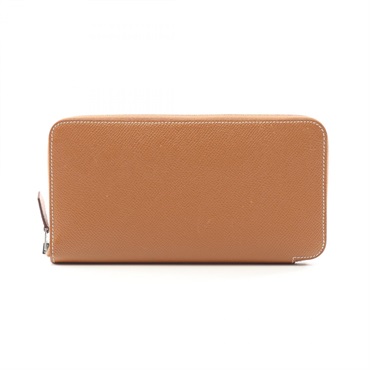 HERMES Azap long silk in wallet Epsom leather Brown Gold Used Women SHW Y