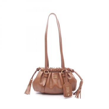 Miu Miu NAPPA Joie Mini Shoulder Bag 5BP089 leather Brown Used Women