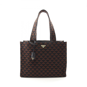 PRADA Shoulder Tote Bag 2VG106 canvas Brown Black Used mens