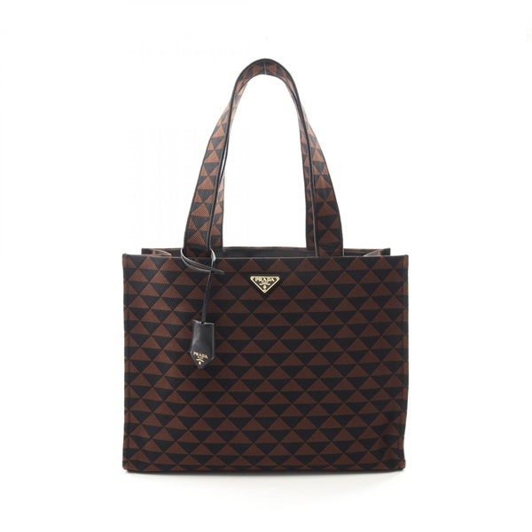 PRADA Shoulder Tote Bag 2VG106 canvas Brown Black Used mens