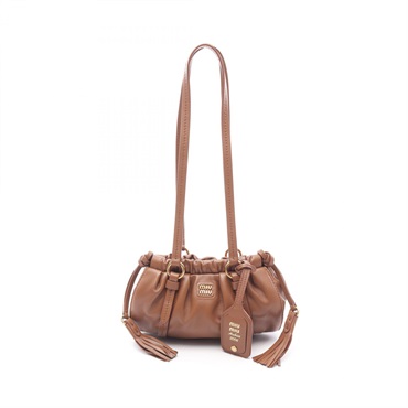 Miu Miu Joie Nappa Leather Shoulder Bag 5BP089 leather Brown Used Women