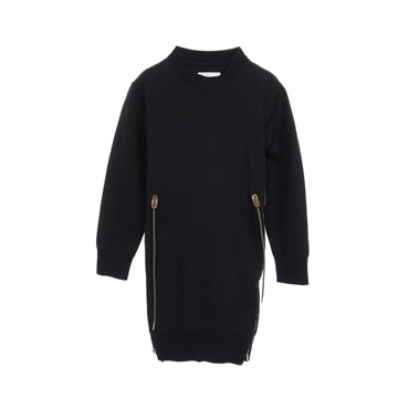 Sacai Sponge Sweat × MA-1 Dress SCW-059 Cotton Nylon Navy Khaki #3 Used Women