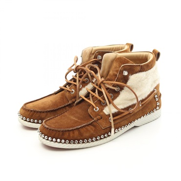 Christian Louboutin TORONT FLAT Spike Stud Moccasins boots #41.5 Suede Mouton