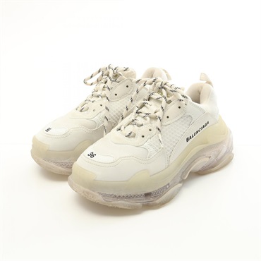 BALENCIAGA Triple S CLEAR SOLE Sneakers 541624 leather mesh White #36 Used Women