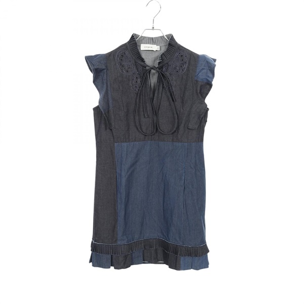 COACH Denim Mini Dress 75808 cotton Navy Size 4 Used Women