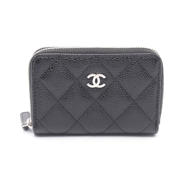 CC ZIPPED COIN PURSE 11 BLACK GRAINED CALFSKIN
