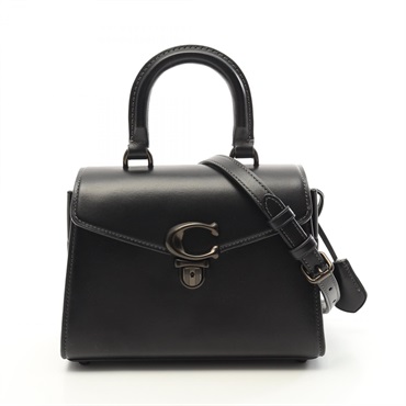 COACH Sammy 21 Top Handle Crossbody Shoulder Handbag CJ812 Leather Black Used