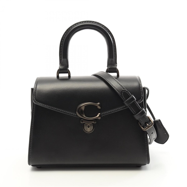 COACH Sammy 21 Top Handle Crossbody Shoulder Handbag CJ812 Leather Black Used