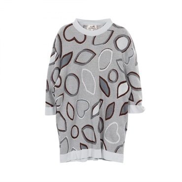 HERMES Valentin valentine crewneck sweater cotton Fabric Blue Used mens #S