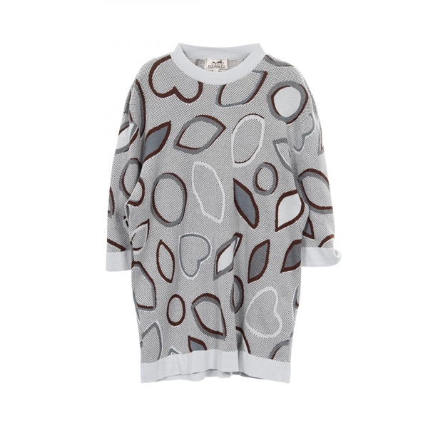 HERMES Valentin valentine crewneck sweater cotton Fabric Blue Used mens #S