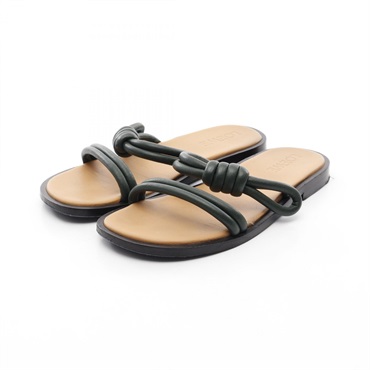 LOEWE FLAMENCO Sandals Leather Green Size 36 Used Women