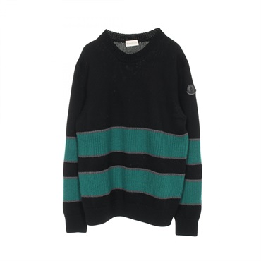 MONCLER Pullover Sweater Knitwear 9042400 wool Black Green Gray #S Used mens