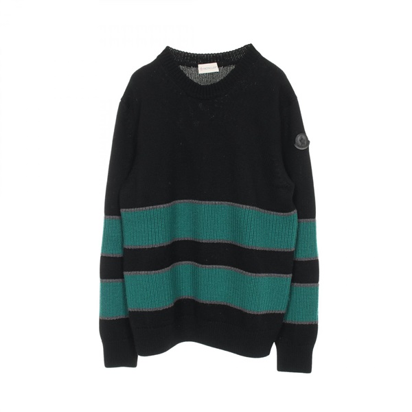 MONCLER Pullover Sweater Knitwear 9042400 wool Black Green Gray #S Used mens