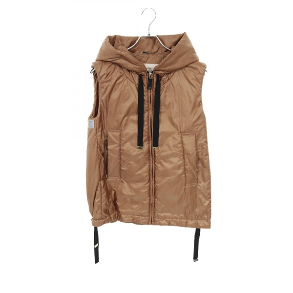 MAX MARA THE CUBE GREENGO Drawstring Vest with Pad Poly Brown #I38 Used Women