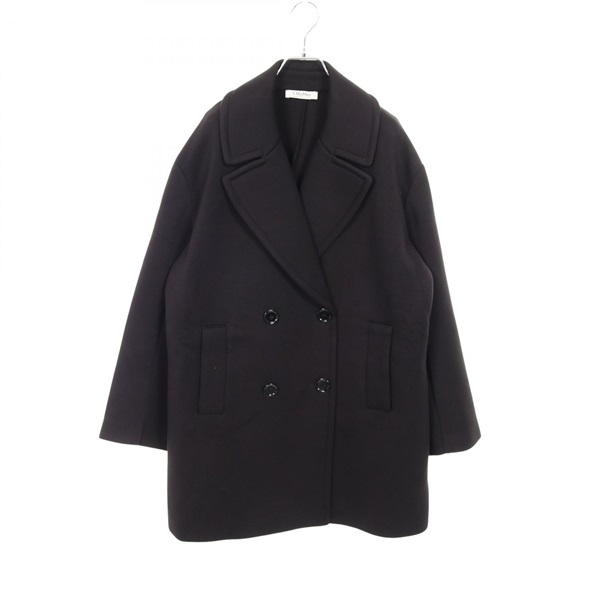 'S Max Mara GRADI Scuba Jersey Pea Coat Rayon / Elastane Black #XL Used Women