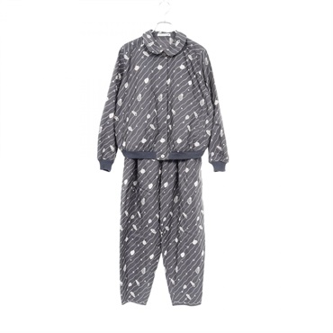 mina perhonen sea jewel blouson easy pants suit #38 silk Fabric Gray Used Women