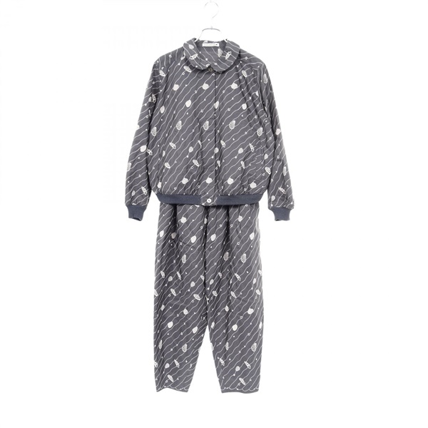 mina perhonen sea jewel blouson easy pants suit #38 silk Fabric Gray Used Women