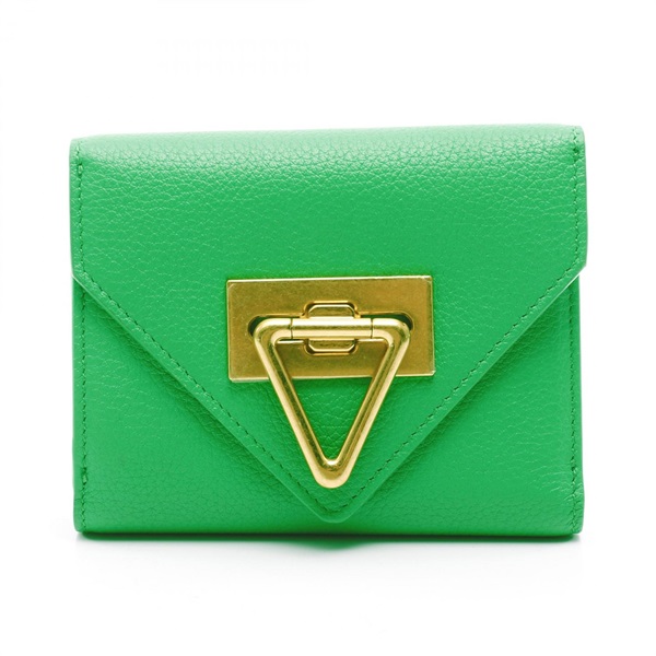 BOTTEGA VENETA Saint Germain Tri-fold Wallet 666949 Leather Green Used Women