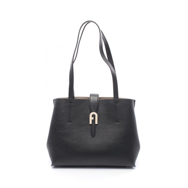 Furla Sofia M Shoulder Tote Bag leather Black Used Women