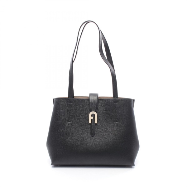 Furla Sofia M Shoulder Tote Bag leather Black Used Women