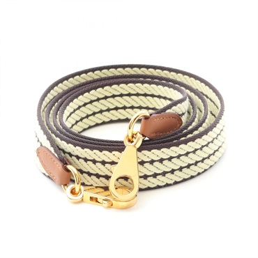 HERMES Bandouliere Sangle Cordage Shoulder strap Swift leather canvas Brown used