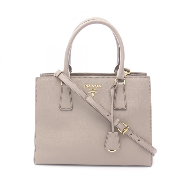 PRADA 2Way Crossbody Shoulder Tote Handbag leather Beige Used Women
