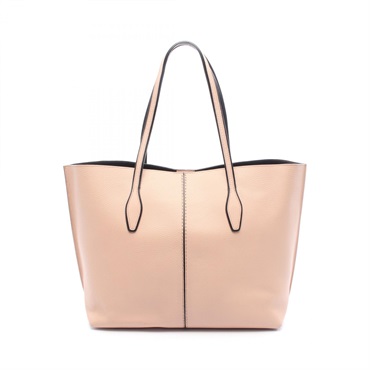 TOD'S JOY Tote Bag leather Pink Black Used Women